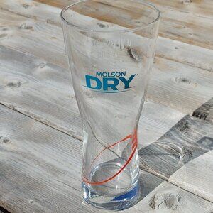 Vintage Molson Dry Beer Glass Pint